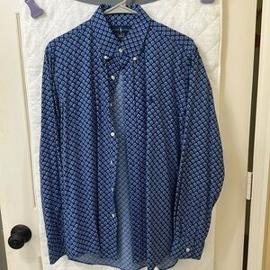 Men’s Ralph Lauren size M performance, long sleeve, button-down, print shirt